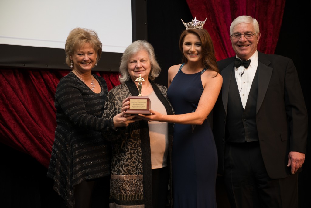 From left, Paula Miles, Dr. Ruth Hawkins, Miss Arkansas 2015, and Arkansas Parks and Tourism Director Richard Davies